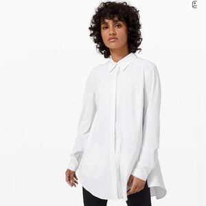 Lululemon In The Moment White Button down shirt Womens Size 10